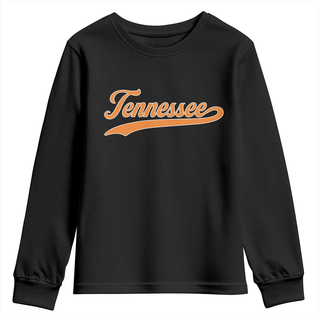 Vintage Tennessee Youth Sweatshirt Classic TN Orange Print Retro Vintage TS10 Black Print Your Wear