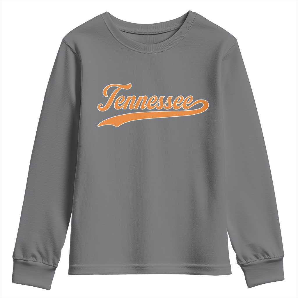 Vintage Tennessee Youth Sweatshirt Classic TN Orange Print Retro Vintage TS10 Charcoal Print Your Wear