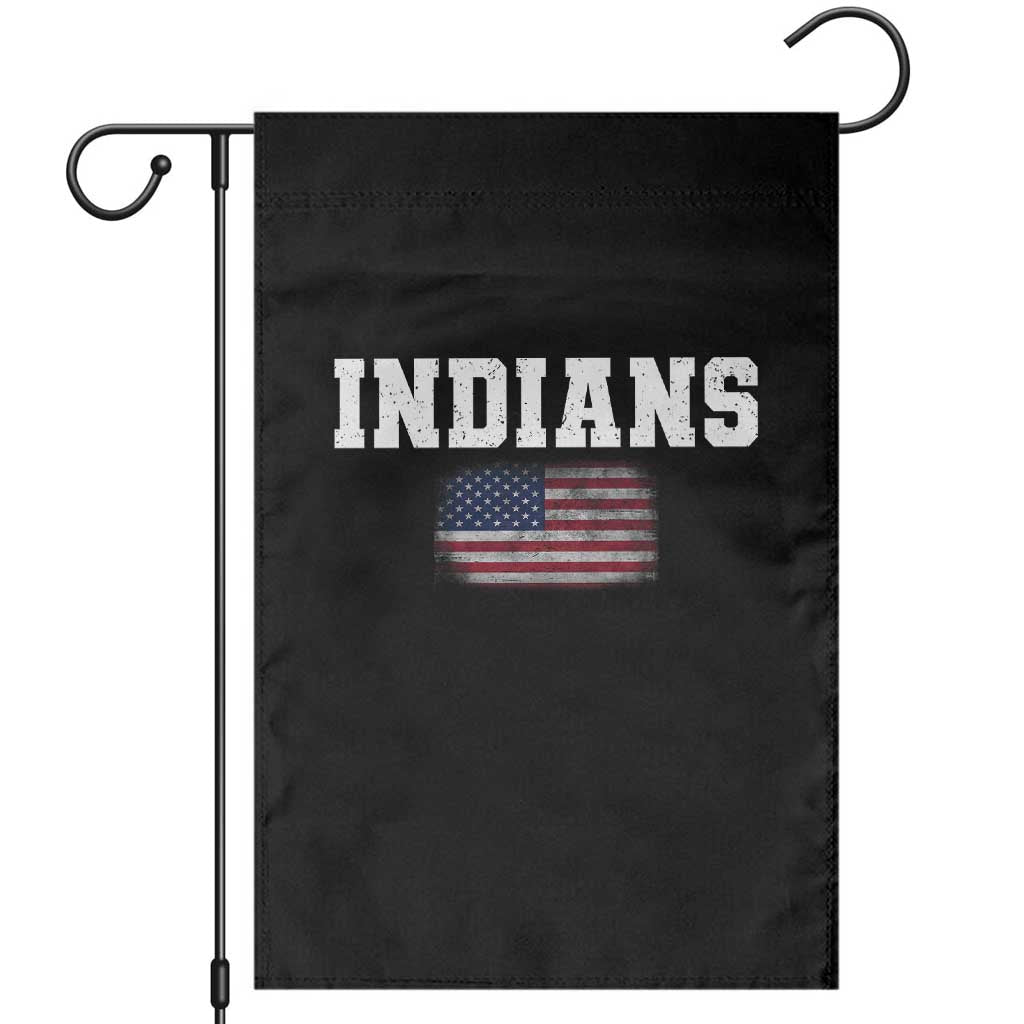 Classic Indians Garden Flag Retro Varsity Vintage Sports Team Name USA Flag TS10 Black Print Your Wear