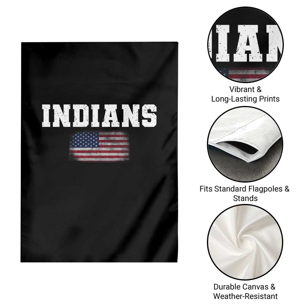Classic Indians Garden Flag Retro Varsity Vintage Sports Team Name USA Flag TS10 Print Your Wear