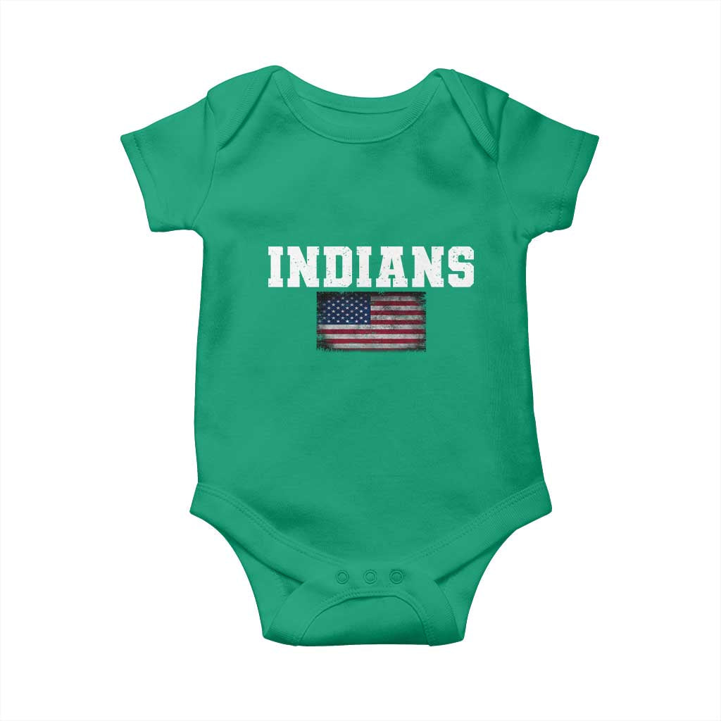 Classic Indians Baby Onesie Retro Varsity Vintage Team Name USA Flag TS10 Irish Green Print Your Wear