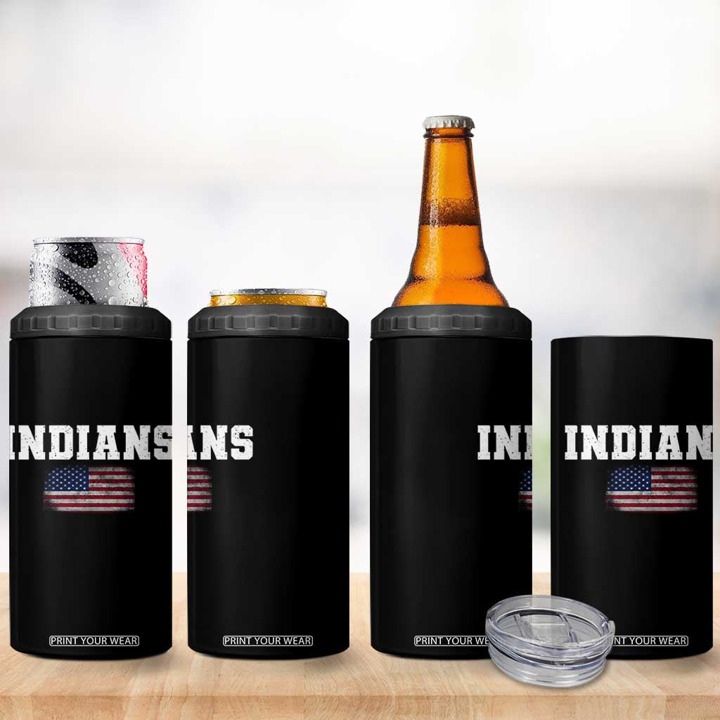 Classic Indians 4 in 1 Can Cooler Tumbler Retro Varsity Vintage Sports Team Name USA Flag TS10 Print Your Wear