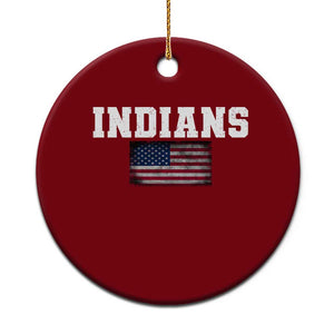 Classic Indians Ceramic Ornament Retro Varsity Vintage Sports Team Name USA Flag TS10 1pc Red Print Your Wear