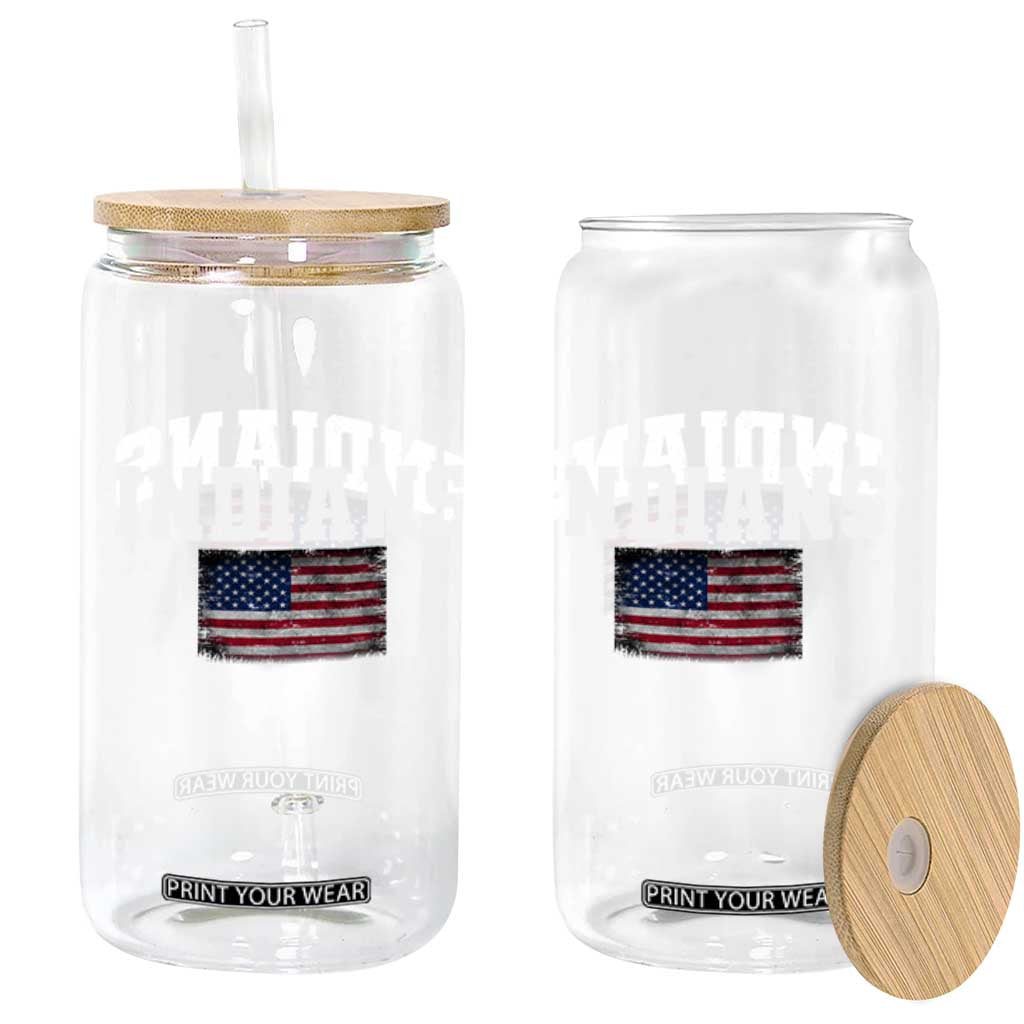 Classic Indians Glass Can Retro Varsity Vintage Sports Team Name USA Flag TS10 Print Your Wear