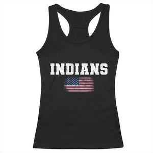 Classic Indians Racerback Tank Top Retro Varsity Vintage Sports Team Name USA Flag TS10 Black Print Your Wear