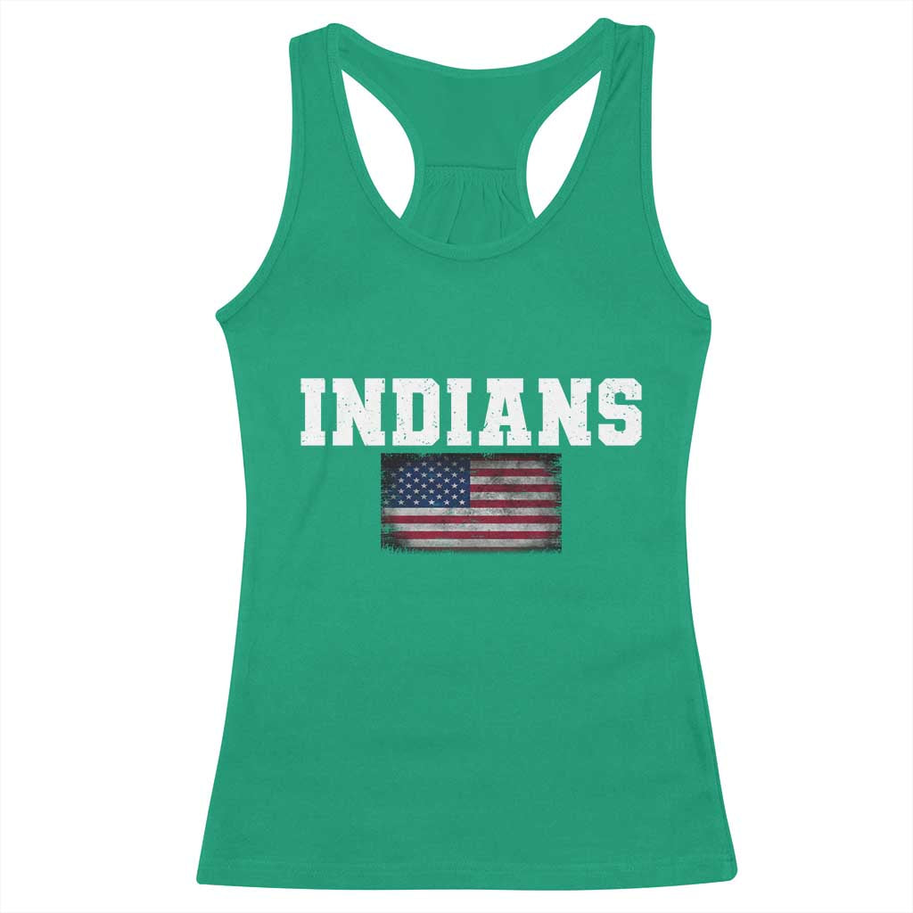 Classic Indians Racerback Tank Top Retro Varsity Vintage Team Name USA Flag TS10 Irish Green Print Your Wear