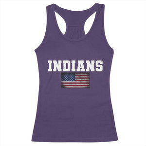 Classic Indians Racerback Tank Top Retro Varsity Vintage Sports Team Name USA Flag TS10 Purple Print Your Wear
