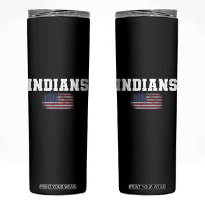 Classic Indians Skinny Tumbler Retro Varsity Vintage Sports Team Name USA Flag TS10 Black Print Your Wear