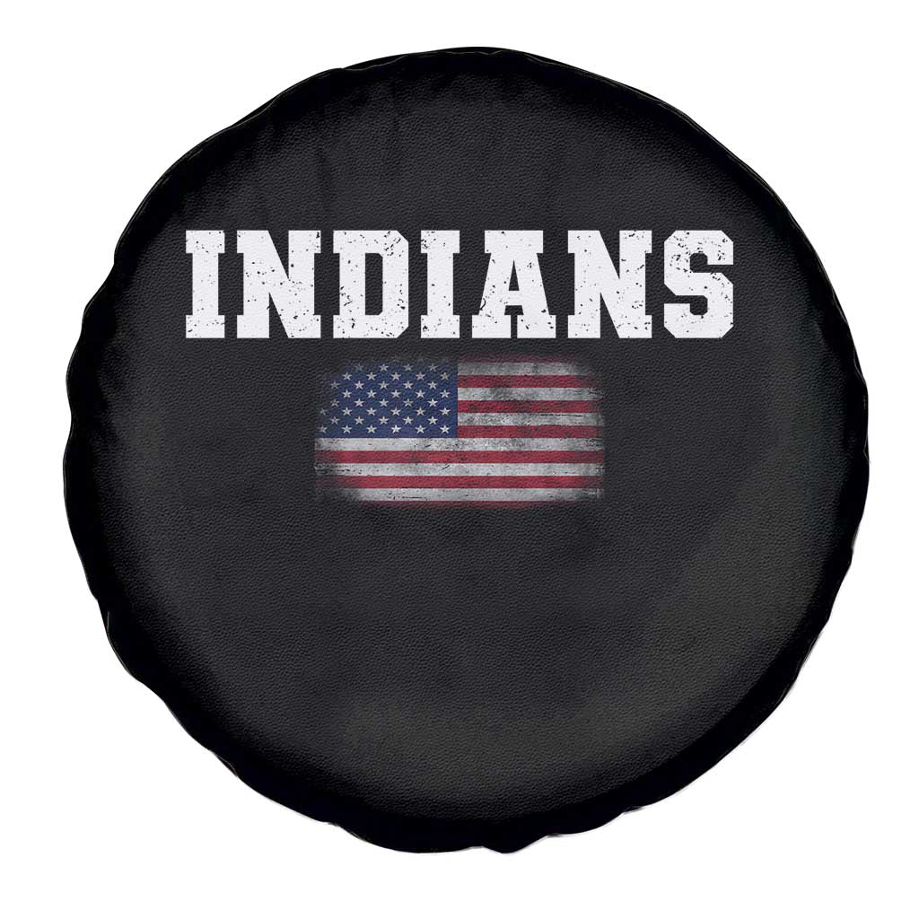 Classic Indians Spare Tire Cover Retro Varsity Vintage Sports Team Name USA Flag TS10 Print Your Wear