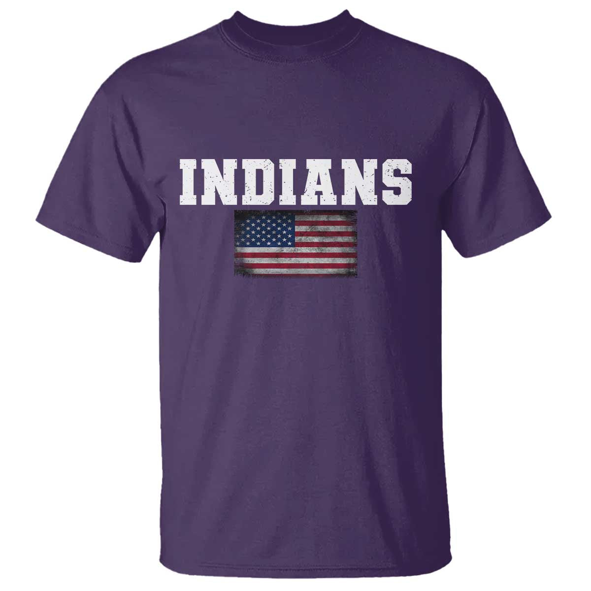 Classic Indians T Shirt Retro Varsity Vintage Sports Team Name USA Flag TS10 Purple Print Your Wear