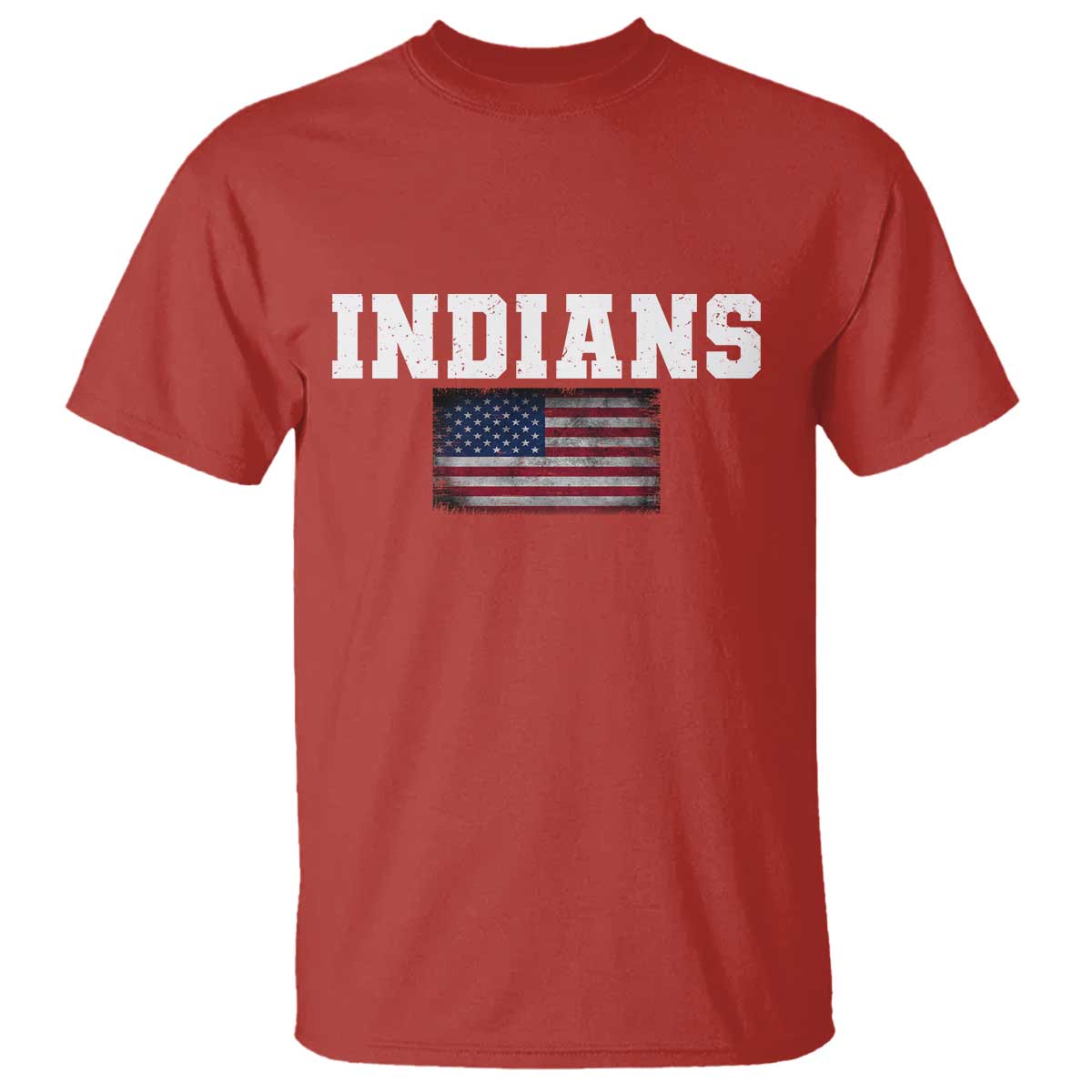 Classic Indians T Shirt Retro Varsity Vintage Sports Team Name USA Flag TS10 Red Print Your Wear