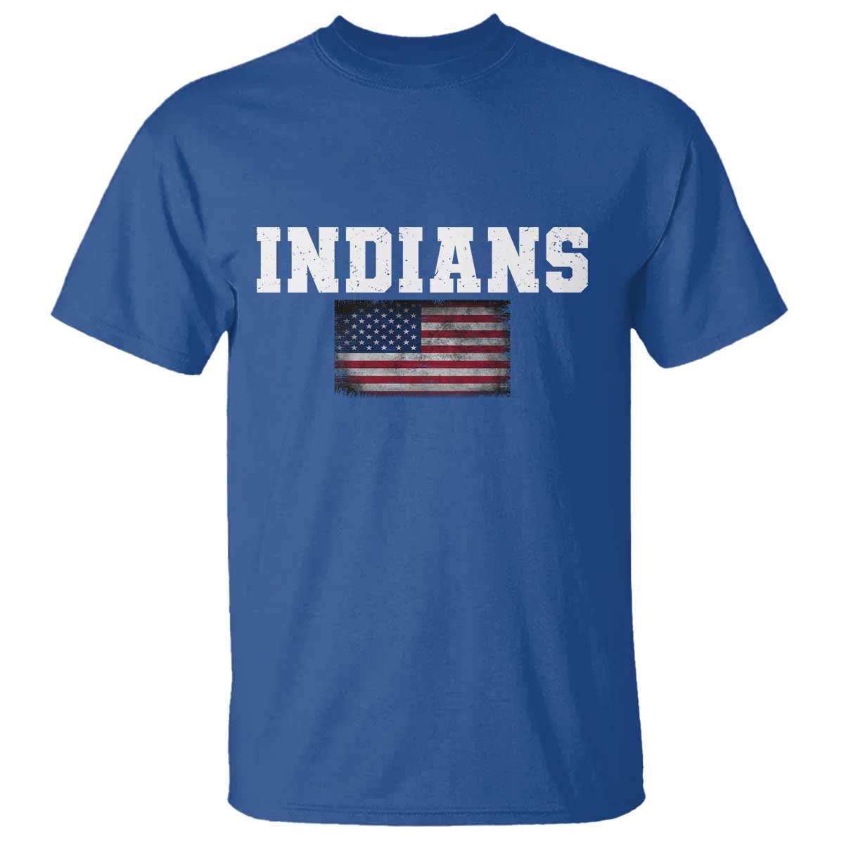Classic Indians T Shirt Retro Varsity Vintage Sports Team Name USA Flag TS10 Royal Blue Print Your Wear