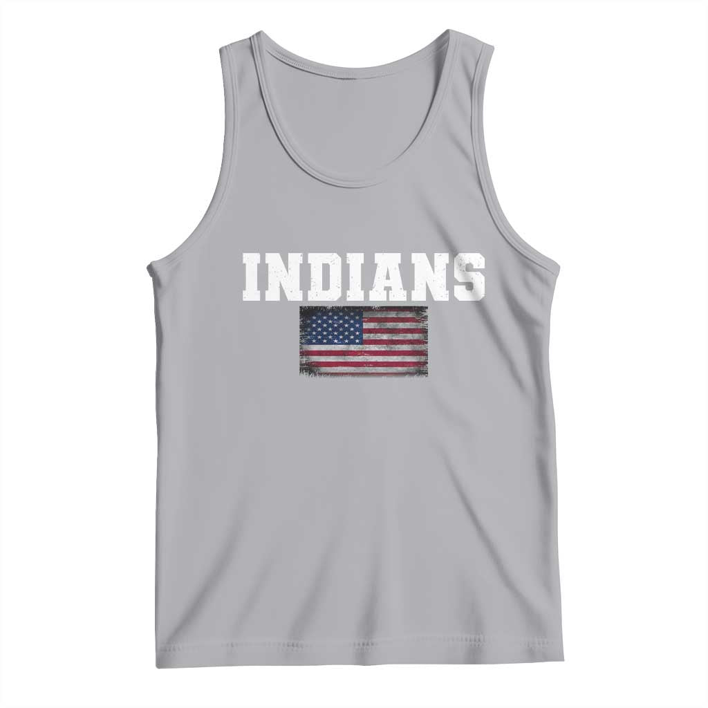 Classic Indians Tank Top Retro Varsity Vintage Sports Team Name USA Flag TS10 Athletic Heather Print Your Wear