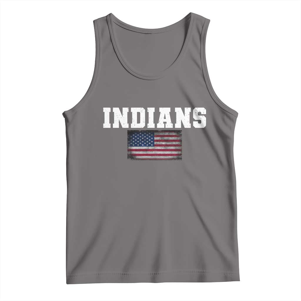 Classic Indians Tank Top Retro Varsity Vintage Sports Team Name USA Flag TS10 Deep Heather Print Your Wear