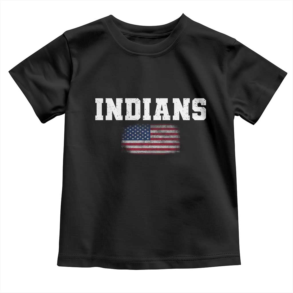 Classic Indians Toddler T Shirt Retro Varsity Vintage Sports Team Name USA Flag TS10 Black Print Your Wear