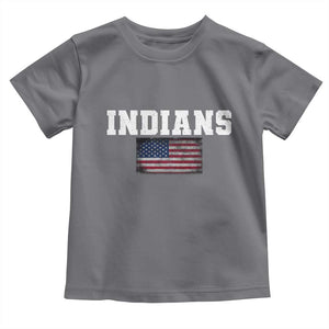 Classic Indians Toddler T Shirt Retro Varsity Vintage Team Name USA Flag TS10 Charcoal Print Your Wear