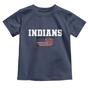 Classic Indians Toddler T Shirt Retro Varsity Vintage Sports Team Name USA Flag TS10 Navy Print Your Wear