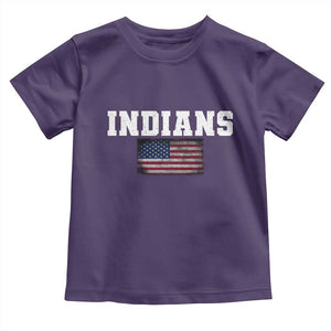 Classic Indians Toddler T Shirt Retro Varsity Vintage Team Name USA Flag TS10 Purple Print Your Wear