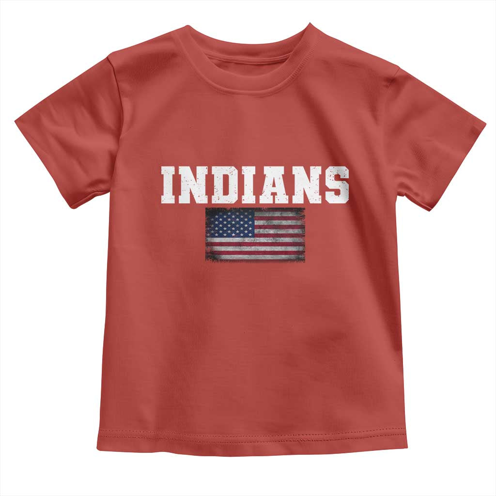 Classic Indians Toddler T Shirt Retro Varsity Vintage Sports Team Name USA Flag TS10 Red Print Your Wear