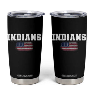 Classic Indians Tumbler Cup Retro Varsity Vintage Sports Team Name USA Flag TS10 Black Print Your Wear
