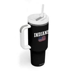 Classic Indians Tumbler With Handle Retro Varsity Vintage Sports Team Name USA Flag TS10 Print Your Wear