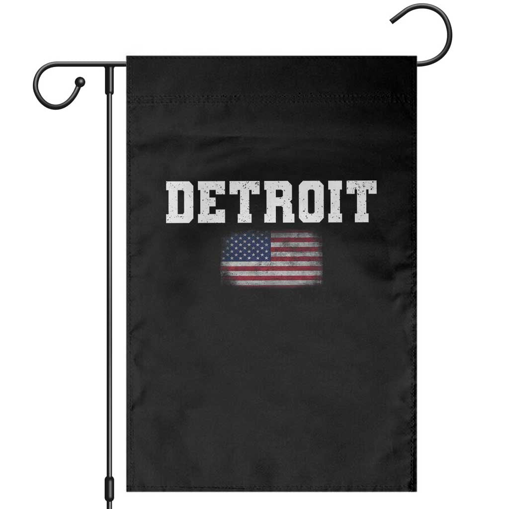 Classic Detroit Garden Flag Retro Varsity Vintage Sports Team Name USA Flag TS10 Black Print Your Wear