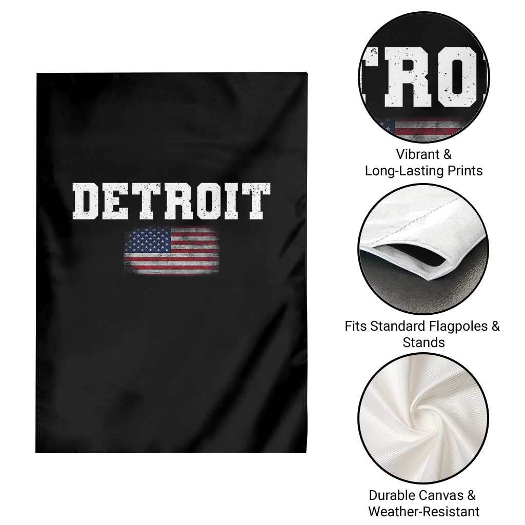 Classic Detroit Garden Flag Retro Varsity Vintage Sports Team Name USA Flag TS10 Print Your Wear