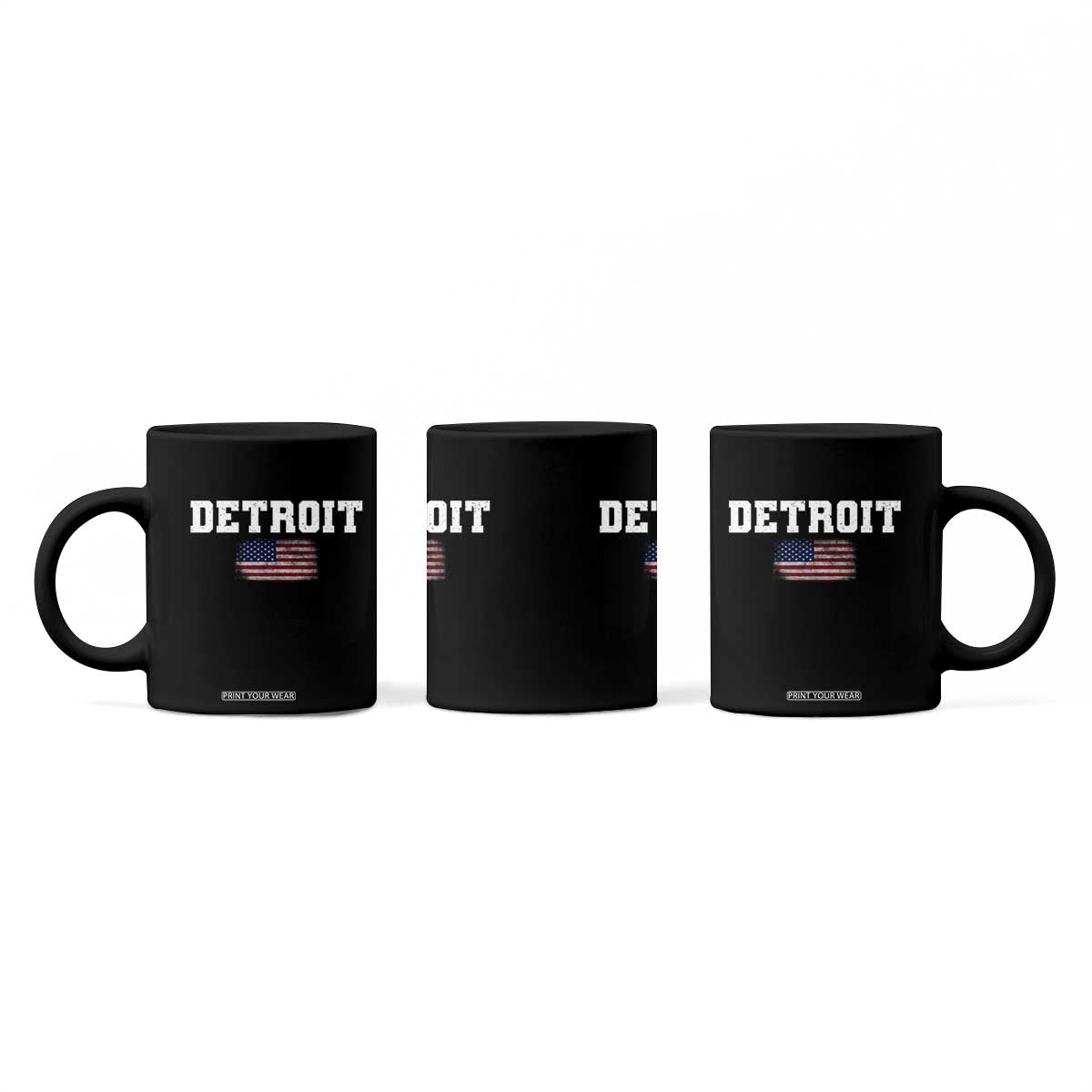 Classic Detroit Coffee Mug Retro Varsity Vintage Sports Team Name USA Flag TS10 Print Your Wear
