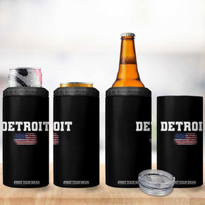 Classic Detroit 4 in 1 Can Cooler Tumbler Retro Varsity Vintage Sports Team Name USA Flag TS10 Print Your Wear