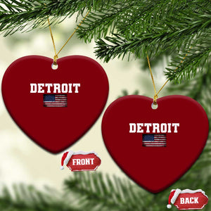 Classic Detroit Ceramic Ornament Retro Varsity Vintage Sports Team Name USA Flag TS10 Print Your Wear