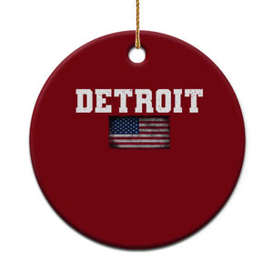 Classic Detroit Ceramic Ornament Retro Varsity Vintage Sports Team Name USA Flag TS10 1pc Red Print Your Wear