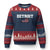 Classic Detroit Ugly Christmas Sweater Retro Varsity Vintage Sports Team Name USA Flag TS10 Navy Red Print Your Wear