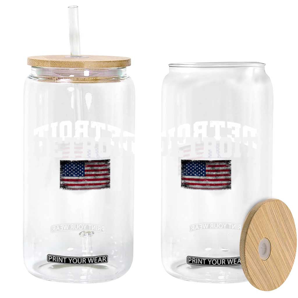 Classic Detroit Glass Can Retro Varsity Vintage Sports Team Name USA Flag TS10 Print Your Wear