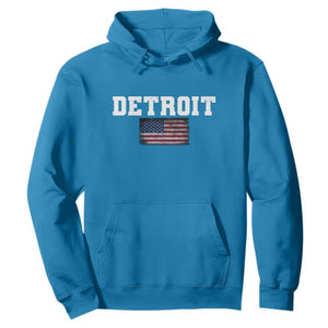 Classic Detroit Hoodie Retro Varsity Vintage Team Name USA Flag TS10 Sapphire Print Your Wear
