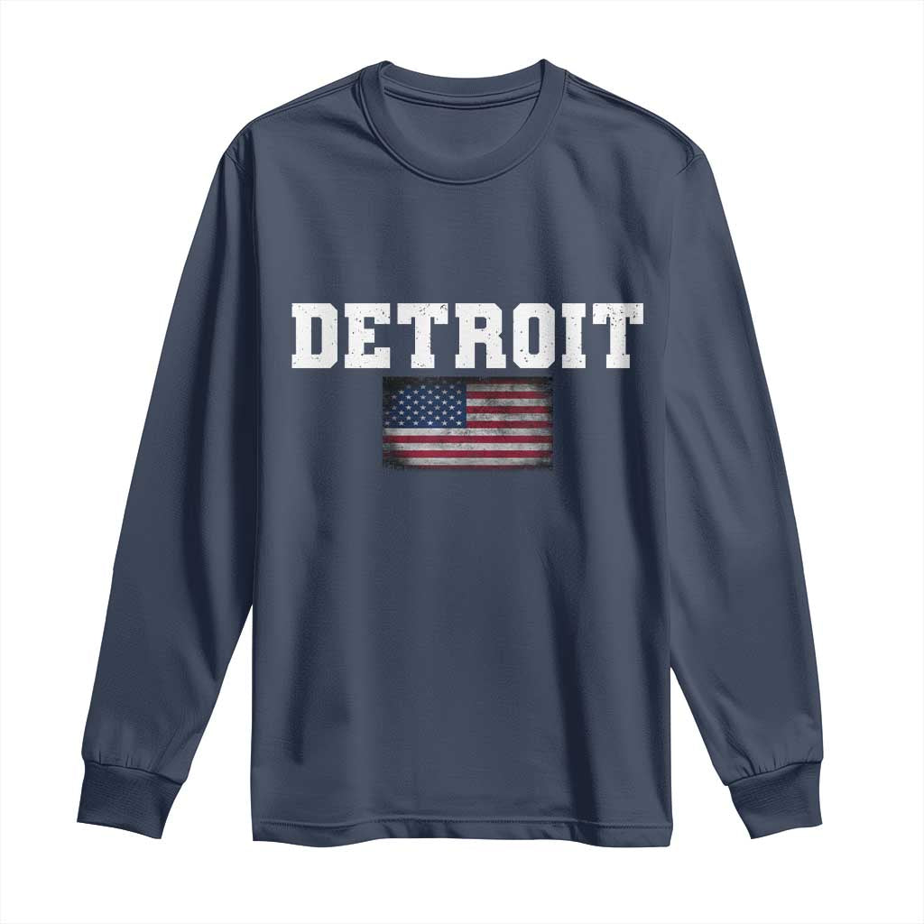 Classic LF Long Sleeve Shirt DFL Retro Varsity Vintage Sports Team Name USA Flag TS10 Navy Print Your Wear