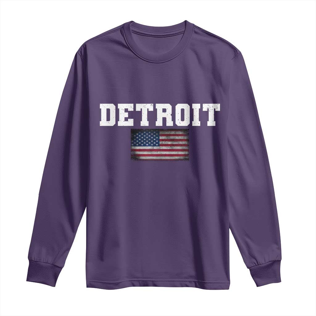 Classic LF Long Sleeve Shirt DFL Retro Varsity Vintage Sports Team Name USA Flag TS10 Purple Print Your Wear