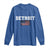 Classic Detroit Long Sleeve Shirt Retro Varsity Vintage Team Name USA Flag TS10 Royal Blue Print Your Wear