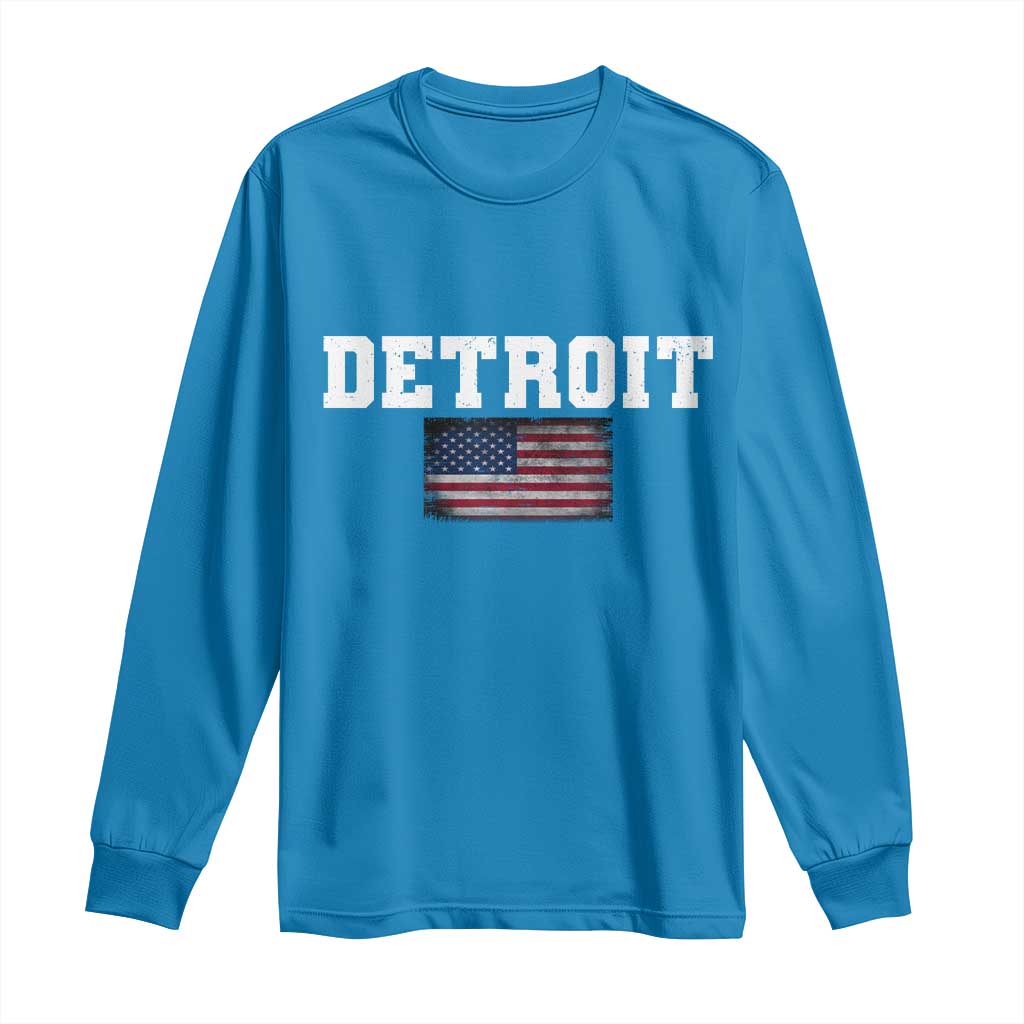 Classic LF Long Sleeve Shirt DFL Retro Varsity Vintage Sports Team Name USA Flag TS10 Sapphire Print Your Wear