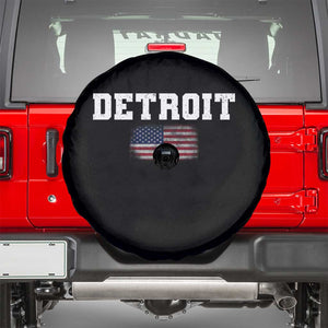 Classic Detroit Spare Tire Cover Retro Varsity Vintage Sports Team Name USA Flag TS10 Black Print Your Wear