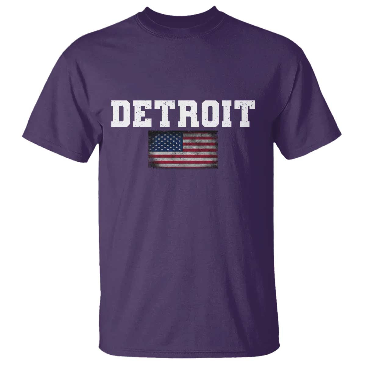 Classic Detroit T Shirt Retro Varsity Vintage Team Name USA Flag TS10 Purple Print Your Wear