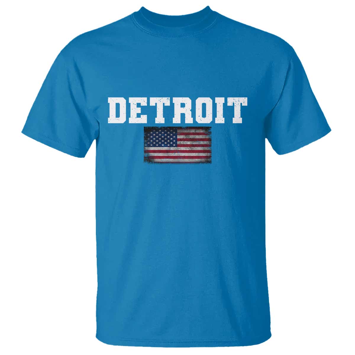 Classic Detroit T Shirt Retro Varsity Vintage Team Name USA Flag TS10 Sapphire Print Your Wear