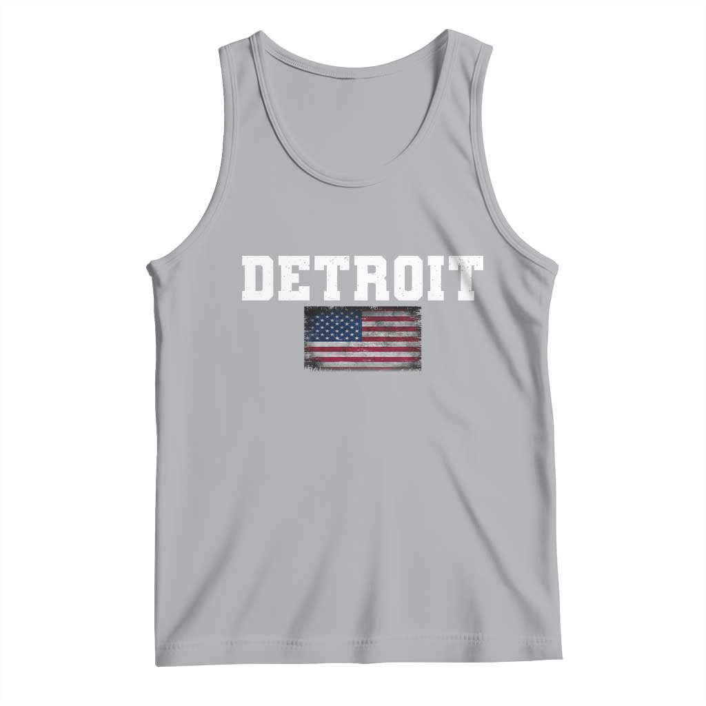 Classic Detroit Tank Top Retro Varsity Vintage Sports Team Name USA Flag TS10 Athletic Heather Print Your Wear
