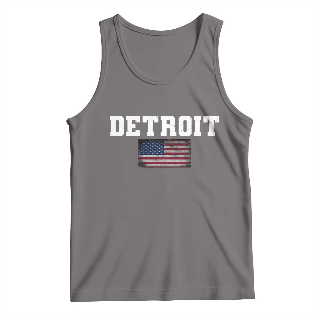 Classic Detroit Tank Top Retro Varsity Vintage Sports Team Name USA Flag TS10 Deep Heather Print Your Wear