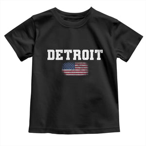 Classic Detroit Toddler T Shirt Retro Varsity Vintage Team Name USA Flag TS10 Black Print Your Wear
