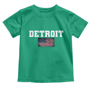 Classic Detroit Toddler T Shirt Retro Varsity Vintage Team Name USA Flag TS10 Irish Green Print Your Wear