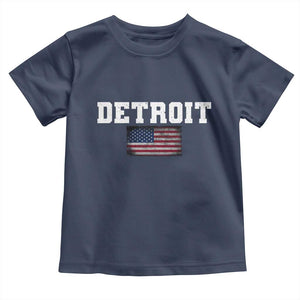 Classic Detroit Toddler T Shirt Retro Varsity Vintage Team Name USA Flag TS10 Navy Print Your Wear