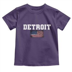 Classic Detroit Toddler T Shirt Retro Varsity Vintage Team Name USA Flag TS10 Purple Print Your Wear