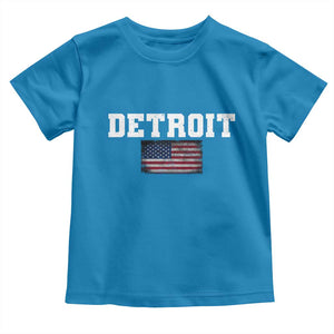 Classic Detroit Toddler T Shirt Retro Varsity Vintage Team Name USA Flag TS10 Sapphire Print Your Wear