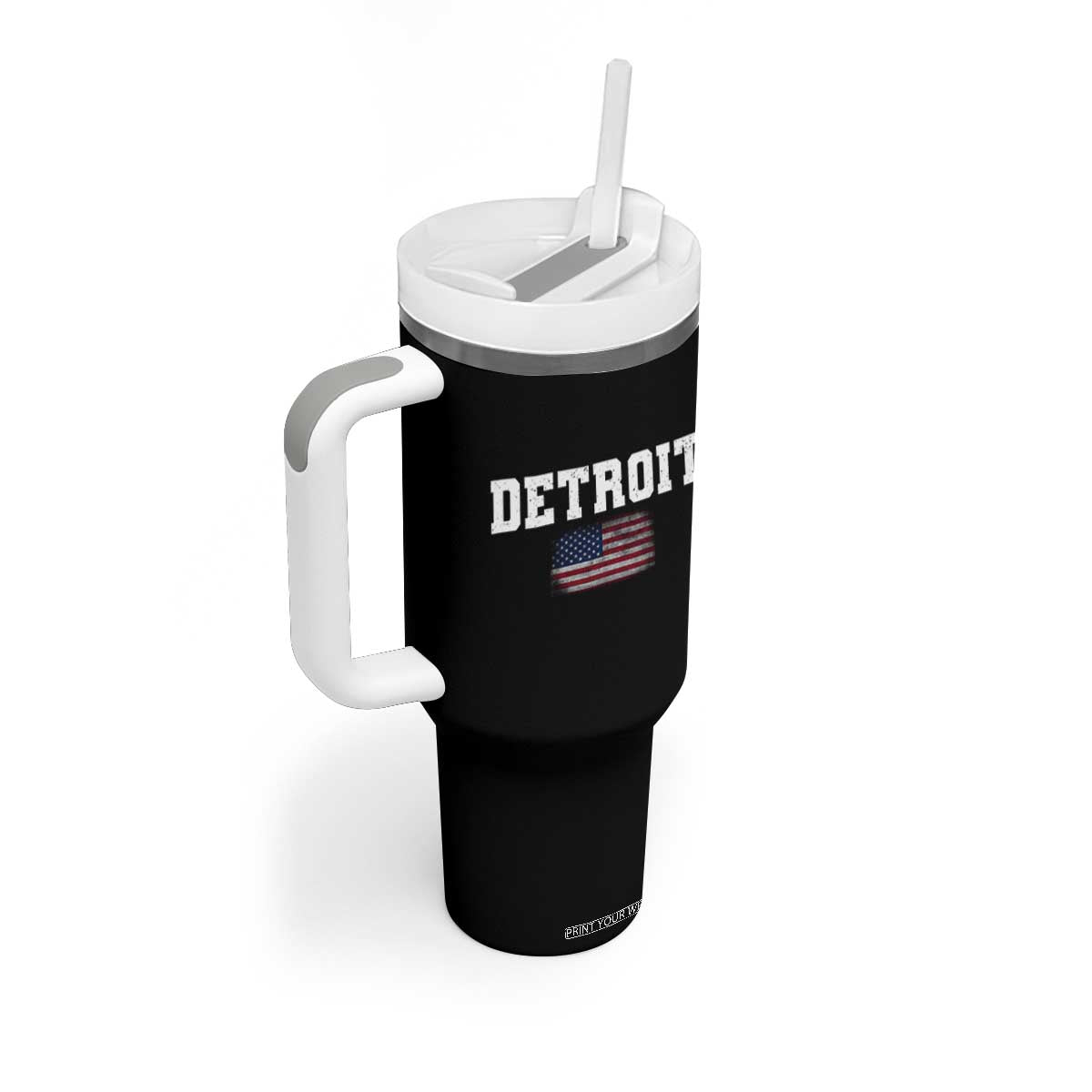 Classic LF Tumbler With Handle DFL Retro Varsity Vintage Sports Team Name USA Flag TS10 Print Your Wear