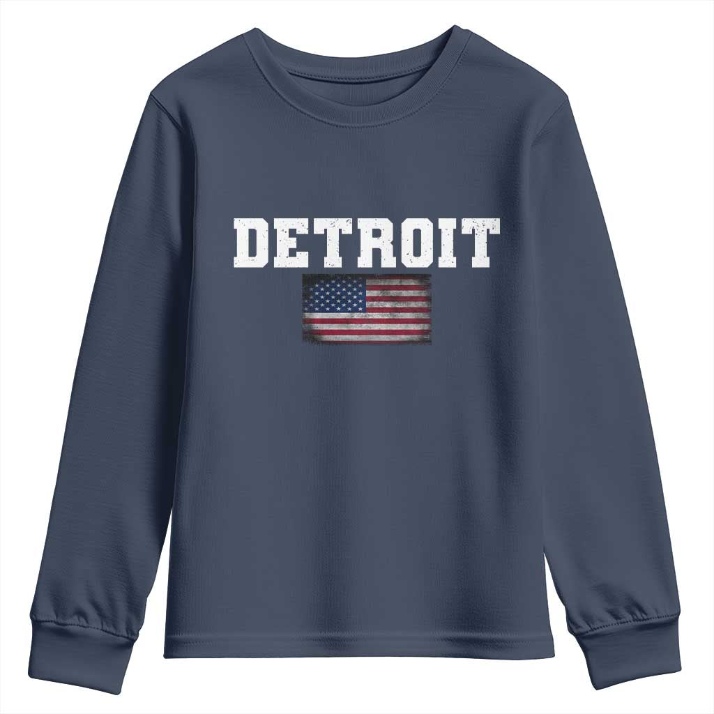 Classic LF Youth Sweatshirt DFL Retro Varsity Vintage Sports Team Name USA Flag TS10 Navy Print Your Wear